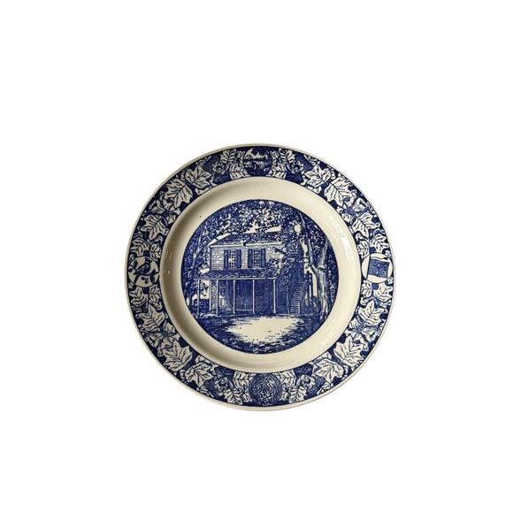 Vincennes Indiana Other - 1950 Indiana Territorial‎ Capitol Vincennes Centennial Plate Blue Commemorative